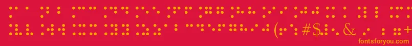 BrailleType Font – Orange Fonts on Red Background