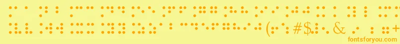 BrailleType-Schriftart – Orangefarbene Schriften auf gelbem Hintergrund