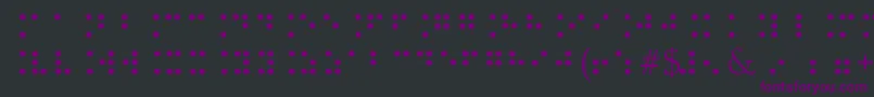 BrailleType-Schriftart – Violette Schriften auf schwarzem Hintergrund