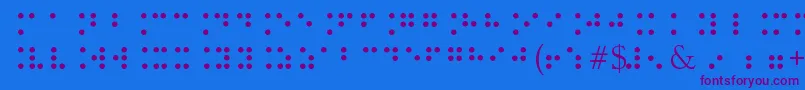 フォントBrailleType – 紫色のフォント、青い背景