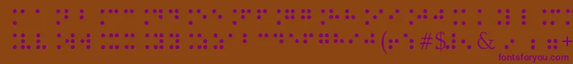 BrailleType Font – Purple Fonts on Brown Background