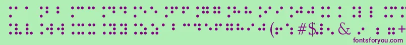 BrailleType Font – Purple Fonts on Green Background