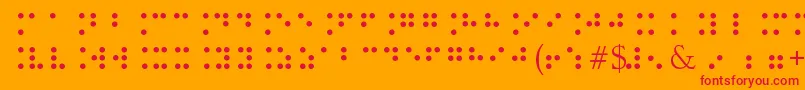 Fonte BrailleType – fontes vermelhas em um fundo laranja