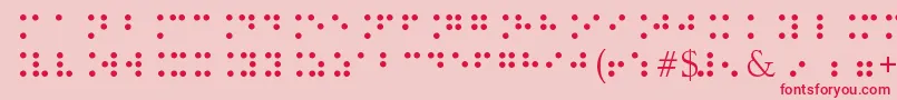 Fonte BrailleType – fontes vermelhas em um fundo rosa