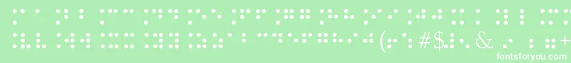 BrailleType Font – White Fonts on Green Background