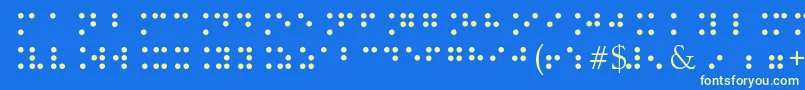 BrailleType Font – Yellow Fonts on Blue Background