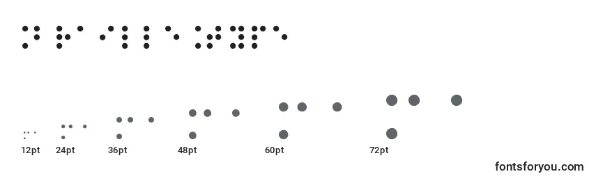 Размеры шрифта BrailleType