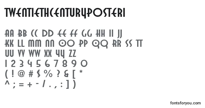 TwentiethCenturyPoster1-fontti – aakkoset, numerot, erikoismerkit