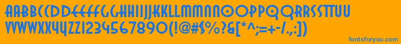 TwentiethCenturyPoster1 Font – Blue Fonts on Orange Background