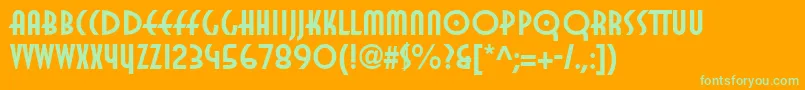 TwentiethCenturyPoster1 Font – Green Fonts on Orange Background