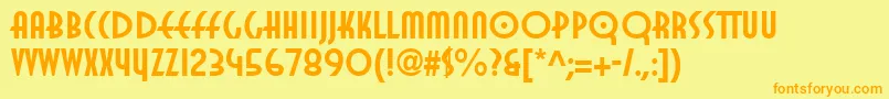 TwentiethCenturyPoster1 Font – Orange Fonts on Yellow Background