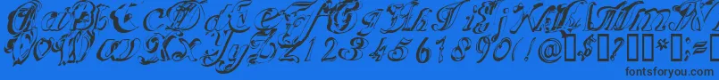 Scric Font – Black Fonts on Blue Background