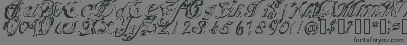 Scric-Schriftart – Schwarze Schriften auf grauem Hintergrund