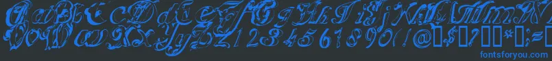 Scric Font – Blue Fonts on Black Background