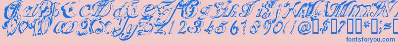 Scric Font – Blue Fonts on Pink Background