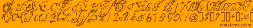 Scric Font – Brown Fonts on Orange Background