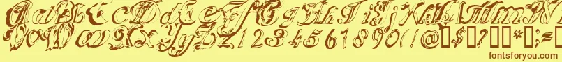 Scric Font – Brown Fonts on Yellow Background