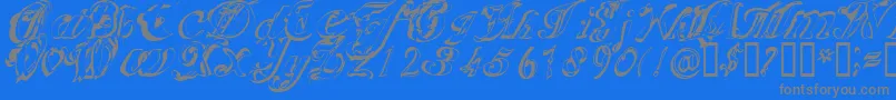Scric Font – Gray Fonts on Blue Background