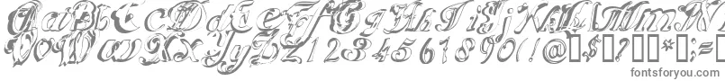 フォントScric – 白い背景に灰色の文字