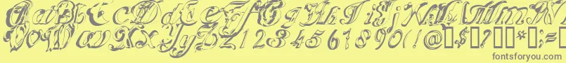 Scric Font – Gray Fonts on Yellow Background