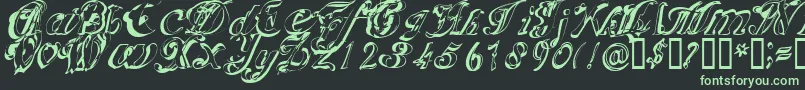 Scric Font – Green Fonts on Black Background