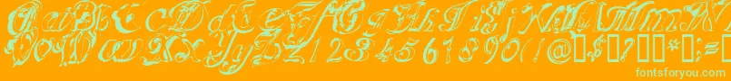 Scric Font – Green Fonts on Orange Background