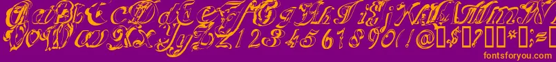 Scric Font – Orange Fonts on Purple Background