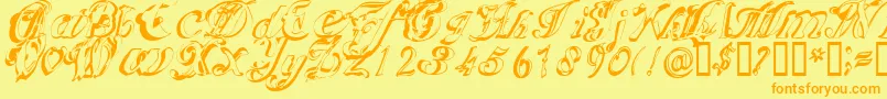 Scric Font – Orange Fonts on Yellow Background