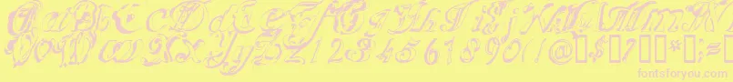 Scric Font – Pink Fonts on Yellow Background