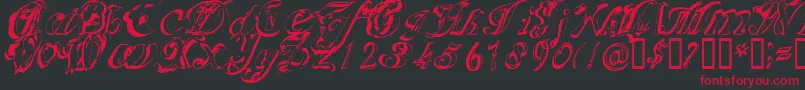 Scric Font – Red Fonts on Black Background
