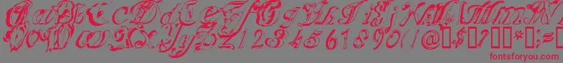 Scric Font – Red Fonts on Gray Background