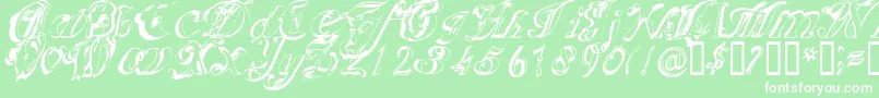 Scric Font – White Fonts on Green Background