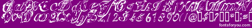 fuente Scric – Fuentes Blancas Sobre Fondo Morado