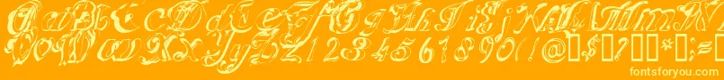 Scric Font – Yellow Fonts on Orange Background