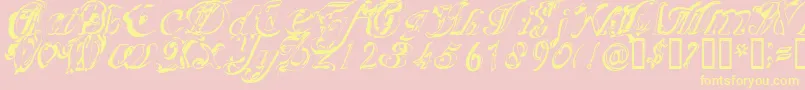Scric Font – Yellow Fonts on Pink Background