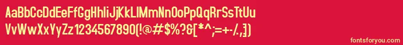 Accid Font – Yellow Fonts on Red Background