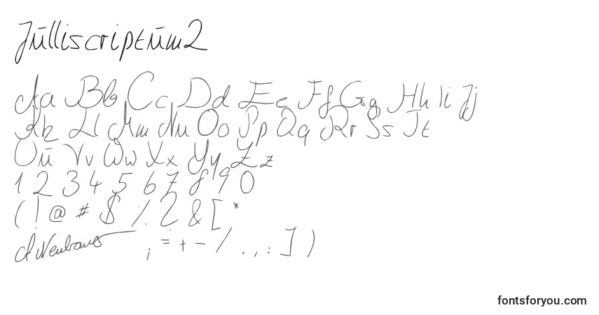 A fonte Julliscriptum2 – alfabeto, números, caracteres especiais