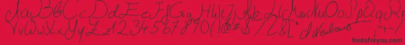 Julliscriptum2-fontti – mustat fontit punaisella taustalla