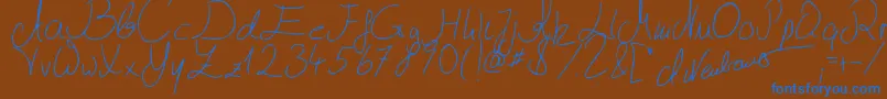 Julliscriptum2 Font – Blue Fonts on Brown Background
