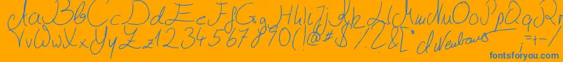 More about Julliscriptum2 Font Julliscriptum2 Font – Blue Fonts on Orange Background