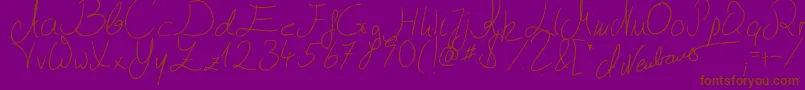 Julliscriptum2 Font – Brown Fonts on Purple Background