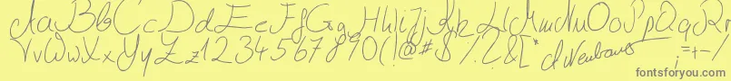 Julliscriptum2 Font – Gray Fonts on Yellow Background