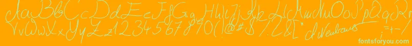 Julliscriptum2 Font – Green Fonts on Orange Background
