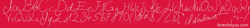 Julliscriptum2-Schriftart – Rosa Schriften auf rotem Hintergrund