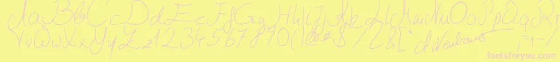 Julliscriptum2 Font – Pink Fonts on Yellow Background