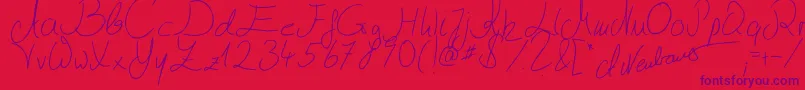 Julliscriptum2-Schriftart – Violette Schriften auf rotem Hintergrund