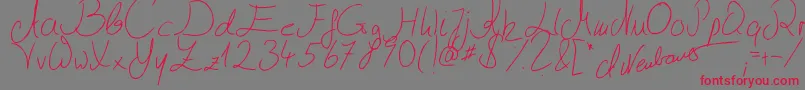 Julliscriptum2 Font – Red Fonts on Gray Background