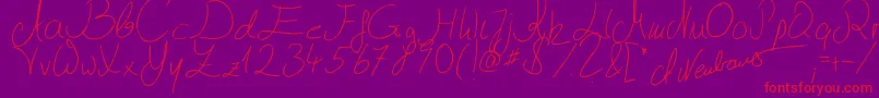 Julliscriptum2-Schriftart – Rote Schriften auf violettem Hintergrund