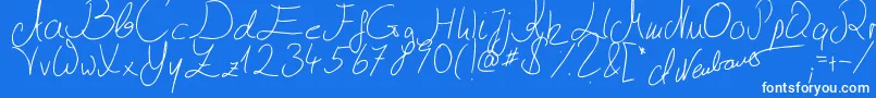 Julliscriptum2 Font – White Fonts on Blue Background