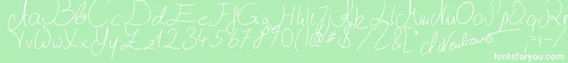 Julliscriptum2 Font – White Fonts on Green Background